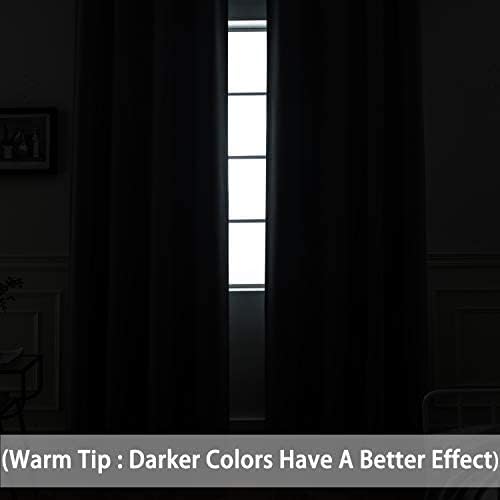 Yakamok Ombre Pink and Grey Curtains for Bedroom, Gradient Room Darkening Curtains, Grommet Thermal Insulated Light Blocking Window Drapes/Curtain for Living Room,52 x 84 Inch,2 Panels