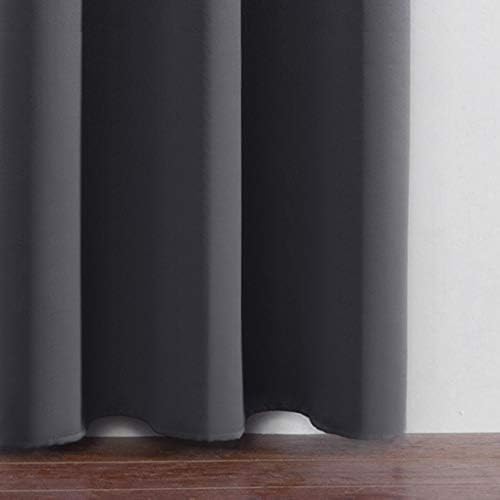 LEMOMO Blackout Curtains 66 x 84 inch/Grey Curtains Set of 2 Panels/Thermal Insulated Room Darkening Bedroom Curtains