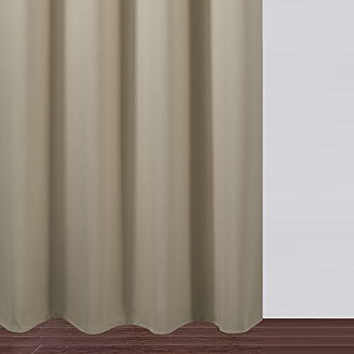 LEMOMO Beige Blackout Curtains 34 x 63 Inch Length/Set of 2 Curtain Panels/Thermal Insulated Room Darkening Blackout Curtains for Bedroom