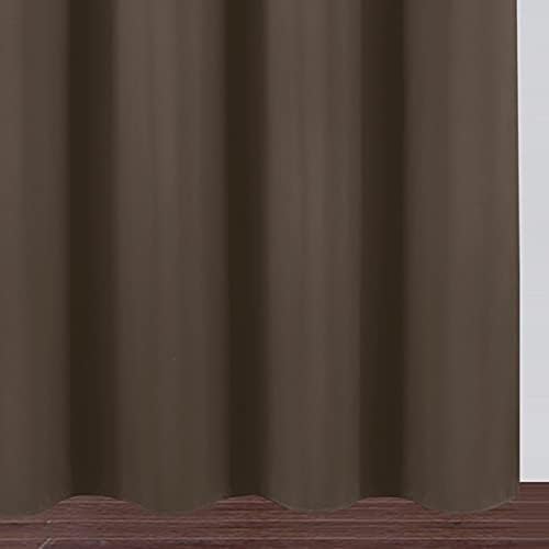 LEMOMO Blackout Curtains 52 x 45 inch/Chocolate Brown Curtains Set of 2 Panels/Thermal Insulated Room Darkening Bedroom Curtains