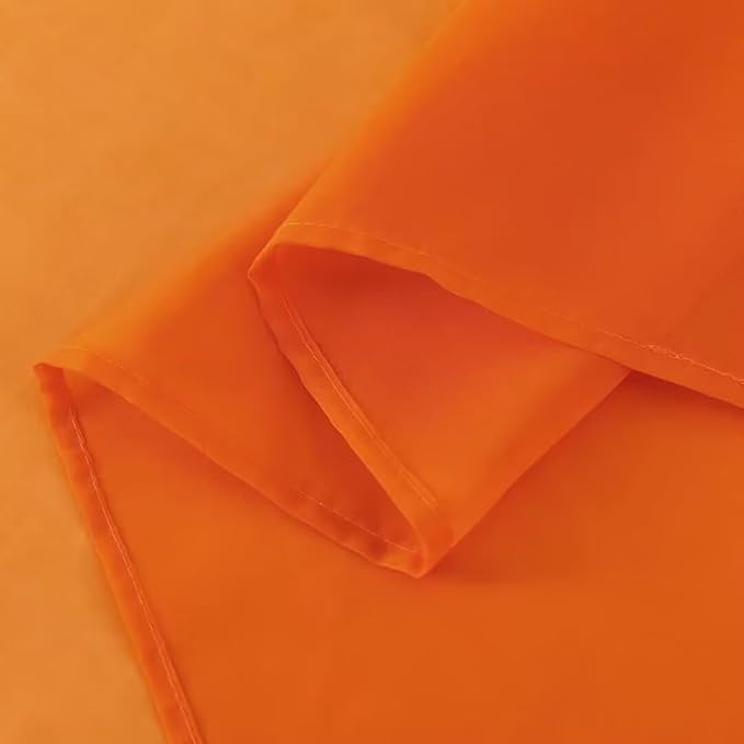 SpaceDresser Basic Rod Pocket Sheer Voile Window Curtain Panels White 1 Pair 2 Panels 38 Width 54 Inch Long for Kitchen Bedroom Children Living Room Yard(Orange,38 W x 54 L)