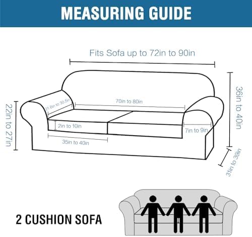 H.VERSAILTEX Real Velvet Plush 3 Piece Stretch Sofa Covers Couch Covers for 2 Cushion Couch Sofa Slipcovers Width Up to 90 Inch Feature Thick Soft Stay in Place (Sofa, Bronze Brown)