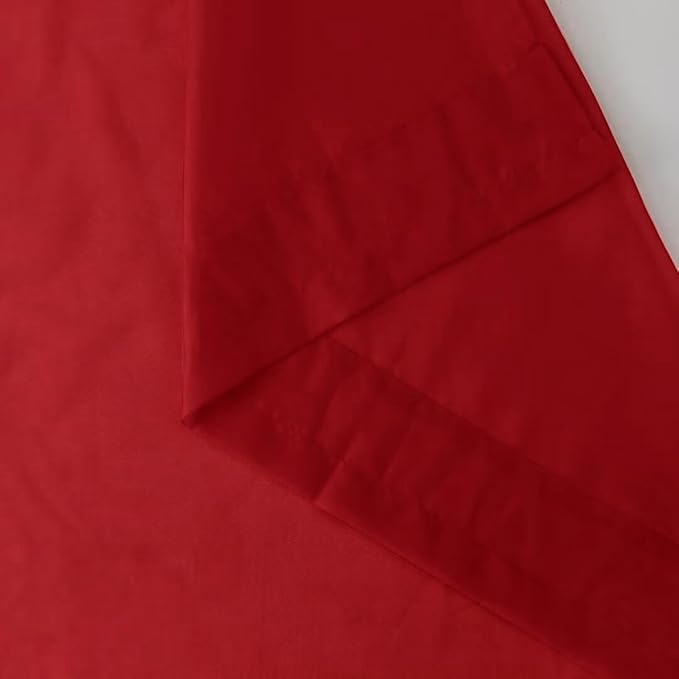 SpaceDresser Christmas Red Sheer Curtains 4 Panels Rod Pocket Semi-Sheer Curtain 90 Inches Long Light Filtering Voile Window Drapes for Bedroom Living Room Kitchen, Each 52W x 90L