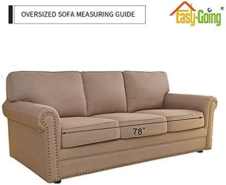 Easy-Going Reversible Oversized Couch Cover for 3 Cushion Couch Sofa Cover for Dogs Water Resistant Furniture Protector Cover with Foam Sticks for Pet (Oversized Sofa, Christmas Red/Ivory)