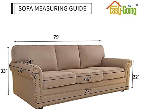 Easy-Going Reversible Couch Cover for 3 Cushion Couch Sofa Cover for Dogs Water Resistant Furniture Protector Cover with Foam Sticks Elastic Straps for Pet Cat (Sofa, Chocolate/Ivory)