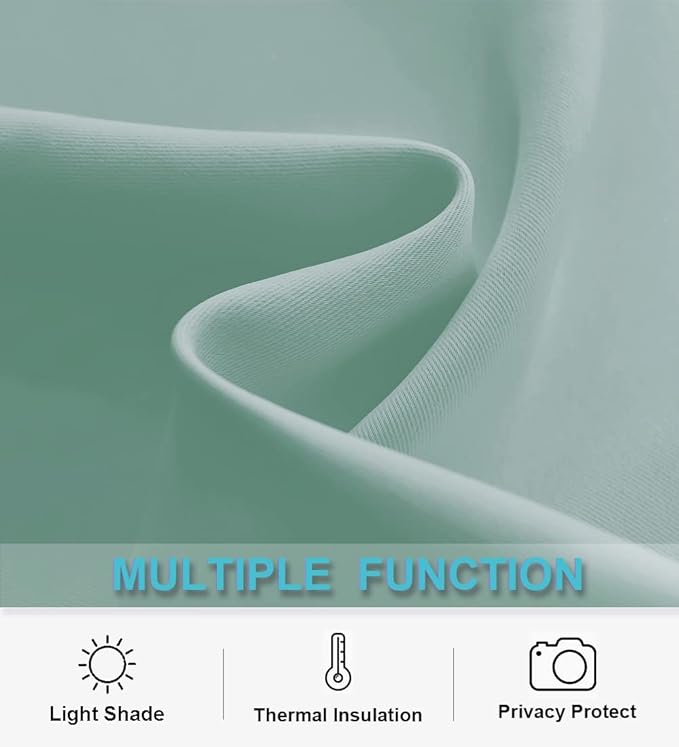 RYB HOME Blackout Curtains for Bedroom Living Room 63 inches Long, Thermal Insulated Privacy Rod Pocket Drapes for Nursery Office Home Theater, Width 42 by Length 63, Aqua, 2 Panels