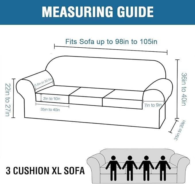 H.VERSAILTEX Velvet 4 Piece High Stretch Sofa Slipcover Cover Furniture Protector Form Fit Luxury Thick Velvet Extra Large Sofa Cover for 3 Cushion Couch Width Up to 105 Inch (XL Sofa, Sea Grass)