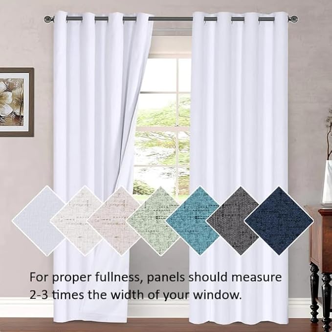 H.VERSAILTEX Pure White Curtain for Living Room Thermal Insulated Window Treatment Curtain Extra Long 108 inch Length Energy Saving Solid Grommet Top Room Darkening Drape, One Panel, 52" W x 108" L