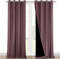 NICETOWN Full Shading Curtains for Windows, Super Heavy-Duty Black Lined Blackout Curtains for Bedroom, Privacy Assured Window Treatment (Dry Rose, Pack of 2, 52 inches W x 95 inches L)