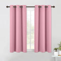 NICETOWN Bedroom Curtains Blackout Drapery Panels, 2 Panels, 42 x 54 Inch, Rouge Pink, 3 Pass Microfiber Thermal Insulated Solid Ring Top Blackout Window Curtains/Drapes