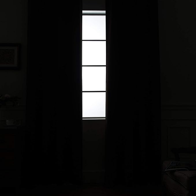 Yakamok Dark Grey Full Shade Curtain Panels, Heavy Duty Lined Curtains 84 Inches Long, Thermal Insulated Room Darkening Curtains with Black Liner for Bedroom(52" Width Each Panel, Dark Gray, 2 Panels)