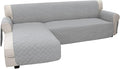 Easy-Going Sofa Slipcover L Shape Sofa Cover Sectional Couch Cover Furniture Protector Mat for Pets Dog Cat (X-Large, Light Gray/Light Gray)