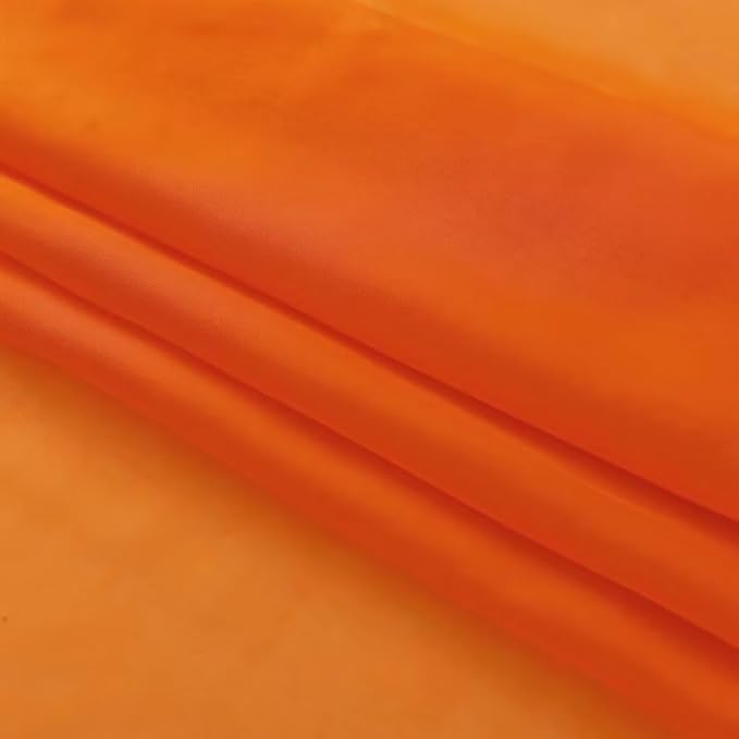 SpaceDresser Basic Rod Pocket Sheer Voile Window Curtain Panels Orange 2 Panels 52 Width 84 Inch Long for Kitchen Bedroom Children Living Room Yard(Orange,52 W x 84 L)