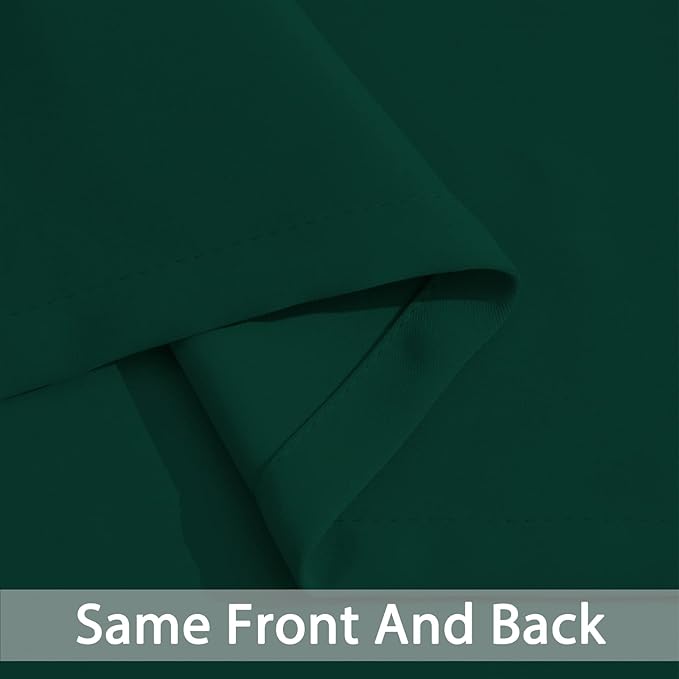 Yakamok Blackout Curtains Room Darkening Thermal Insulated Window Panels,Solid Grommet Top Drapes for Bedroom/Living Room(70Wx84L, Dark Green, 2 Panels)