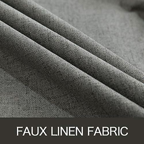 MIULEE Linen Texture Curtains for Bedroom Solid 100% Blackout Thermal Insulated Dark Grey Curtains Grommet Room Darkening Curtains/Draperies Luxury Decor for Living Room Nursery 52x120 Inch (2 Panels)