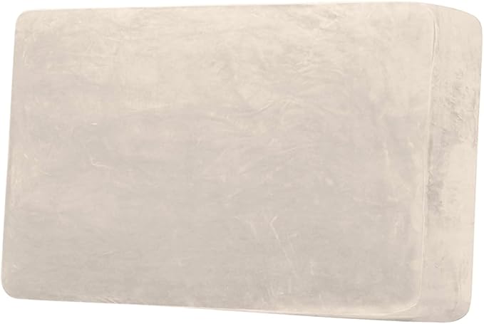 H.VERSAILTEX Velvet Stretch Individual Couch Cushion Cover Plush Slipcover for Loveseat Sofa Furniture Protector Seat Cover (1 Piece Loveseat Cushion Cover, Ivory)