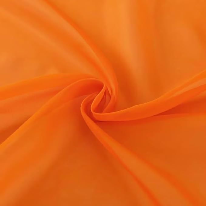 SpaceDresser Basic Rod Pocket Sheer Voile Window Curtain Panels White 1 Pair 2 Panels 70 Width 84 Inch Long for Kitchen Bedroom Children Living Room Yard(Orange,70 W x 84 L)