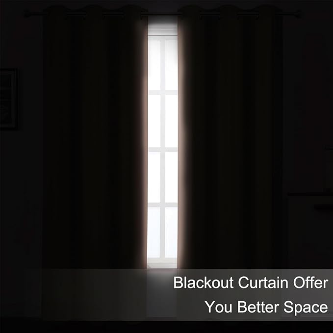 LEMOMO Blush Blackout Curtains/38 x 54 Inch/Set of Two Panels Grommet Living Room Curtains