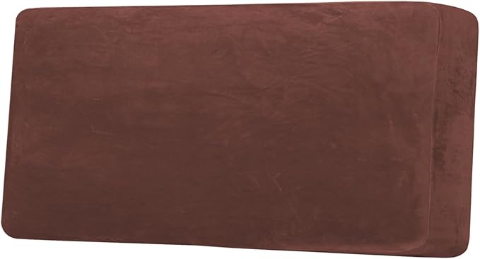 H.VERSAILTEX Velvet Stretch Individual Couch Cushion Cover Plush Cushion Slipcover for Loveseat Sofa Cushion Furniture Protector Seat Cushion Sofa Cover (1 Piece Sofa Cushion Cover, Burnt Brick)