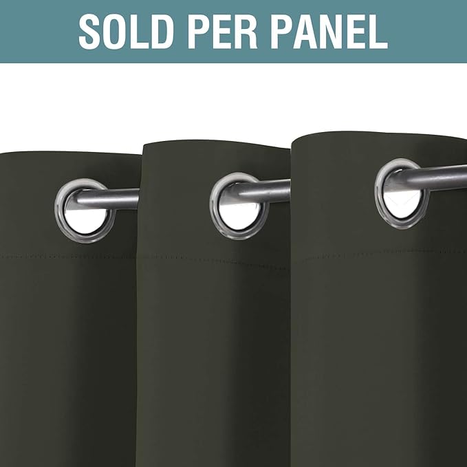 H.VERSAILTEX Blackout Curtain for Living Room Thermal Insulated Window Treatment Curtain 54 inch Length Energy Saving Solid Grommet Top Blackout Drape, One Panel, Olive, 52" W x 54" L