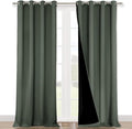 NICETOWN 100% Blackout Curtains 102" Long, Pair of Energy Smart & Noise Blocking Out Drapes for Baby Room Window, Thermal Insulated Guest Room Lined Window Dressing(Dark Mallard, 52" Wide)