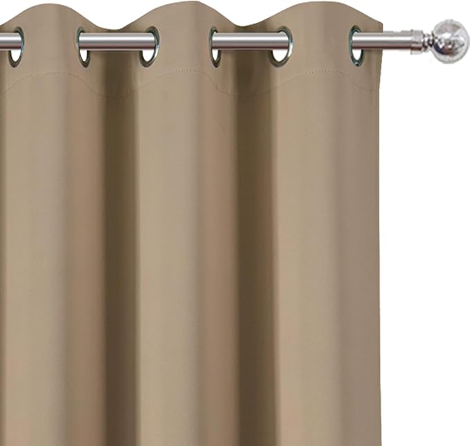 LEMOMO Natural Thermal Blackout Curtains/38 x 84 Inch/Set of 2 Panels Room Darkening Curtains for Bedroom