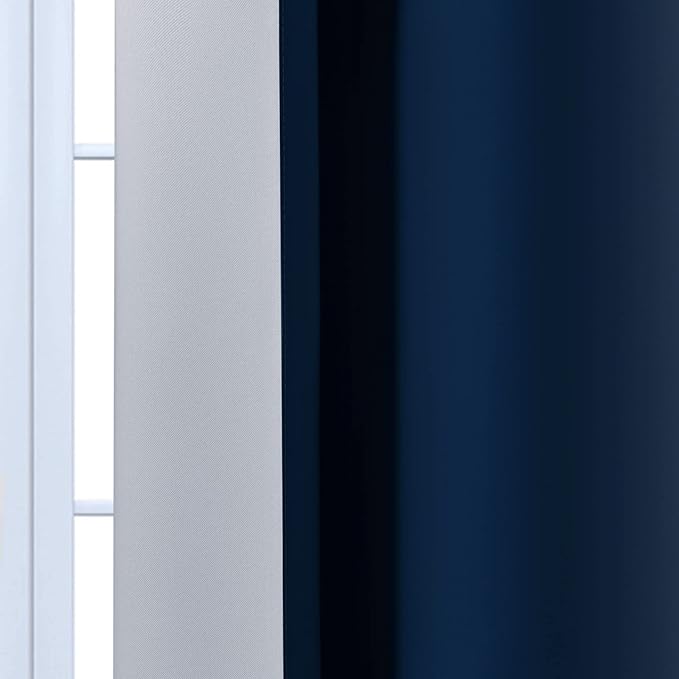 Yakamok Blue and Greyish White Ombre Curtains, Room Darkening Gradient Color Curtains for Bedroom, Light Blocking Thermal Insulated Window Drapes for Living Room(2 Panels, 42x45 Inch)