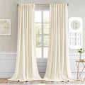 MIULEE Birch Back Tab Blackout Curtains 120 Inch Long 2 Panels Set for Bedroom, Rod Pocket/Pinch Pleated Extra Long Thermal Insulated Living Room Darkening Light Blocking 10FT Drapes