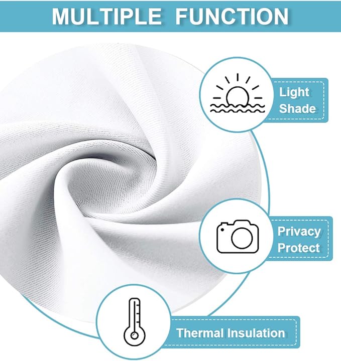 RYB HOME Cafe Curtains 30 inch Length, Short Light UV Heat Blocking Energy Saving Privacy Curtain Tiers for Basement Bathroom Kitchen Window, Width 29 by Length 30, Pure White, 2 Panels