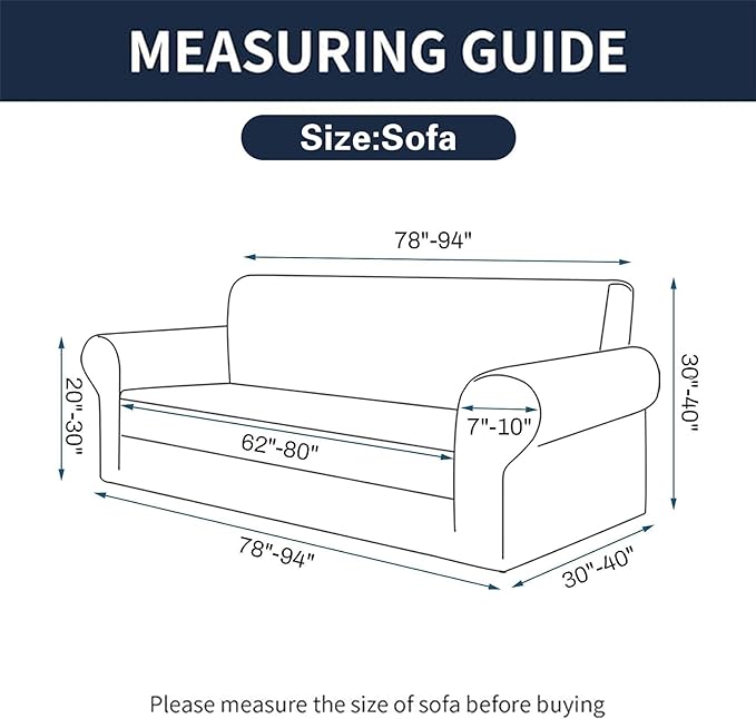 Cupuamon 2026 New Stretch Sofa Slipcovers Couch Cover for 3 Cushion Furniture Protector Sofa Covers with Elastic Bottom Jacquard Fabric Small Checks for Pets, Kids -Sofa, Hunter