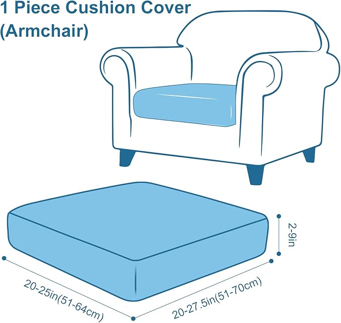Smiry Printed Couch Cushion Covers, Stretch Soft Couch Covers for Sofa, Washable Non-Slip Sofa Slipcover Furniture Protector for Indoor and Outdoor (1 Pack, Beige)