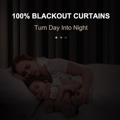 100% Blackout Shield Polyester Blackout Curtains for Bedroom 72 Inches Long, Back Tab/Rod Pocket Living Room Drapes, Thermal Insulated Blackout Curtains 2 Panels Set, 50" W x 72" L, Faux Polyester