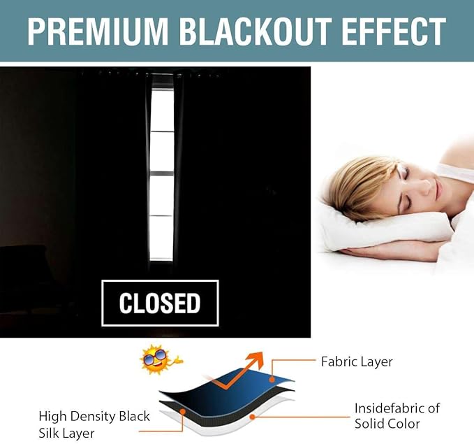 H.VERSAILTEX Blackout Curtain for Living Room Thermal Insulated Window Treatment Curtain Extra Long 108 inch Length Energy Saving Solid Grommet Top Blackout Drape, One Panel, Rust, 52" W x 108" L
