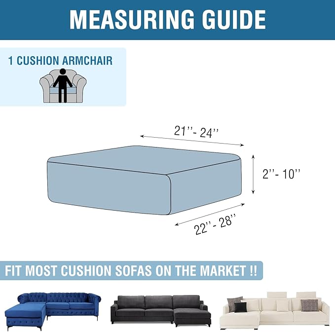 Couch Cover Stretch Velvet Sofa Cushion Cover 1-Piece - Elastic Washable Slipcover for Seat or Backrest, Couch Seat Covers for Sofas (Coffee)