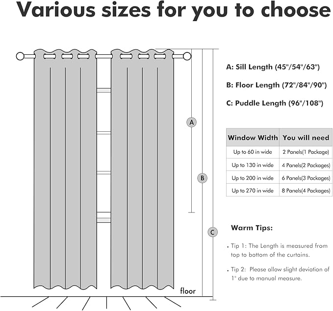 MIULEE Linen Texture Curtains for Bedroom Solid 100% Blackout Thermal Insulated Dusty Blue Curtains Grommet Room Darkening Drapes Luxury Decor for Living Room Nursery 52x63 Inch (2 Panels)