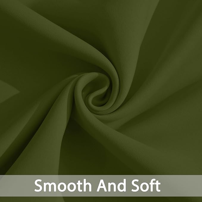Yakamok Olive Green Curtains 54 Inches Length Blackout Curtain for Bedroom-Green Room Darkening Thermal Insulated Grommet Drapes for Living Room, 52W x 54L,2 Panels