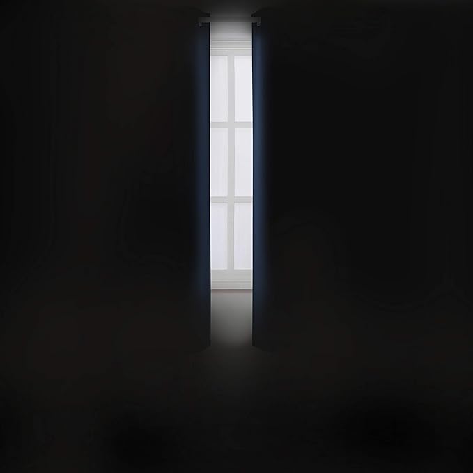 LEMOMO Navy Blackout Curtains/38 x 54 Inch Length/Set of Two Panels Grommet Bedroom Curtains
