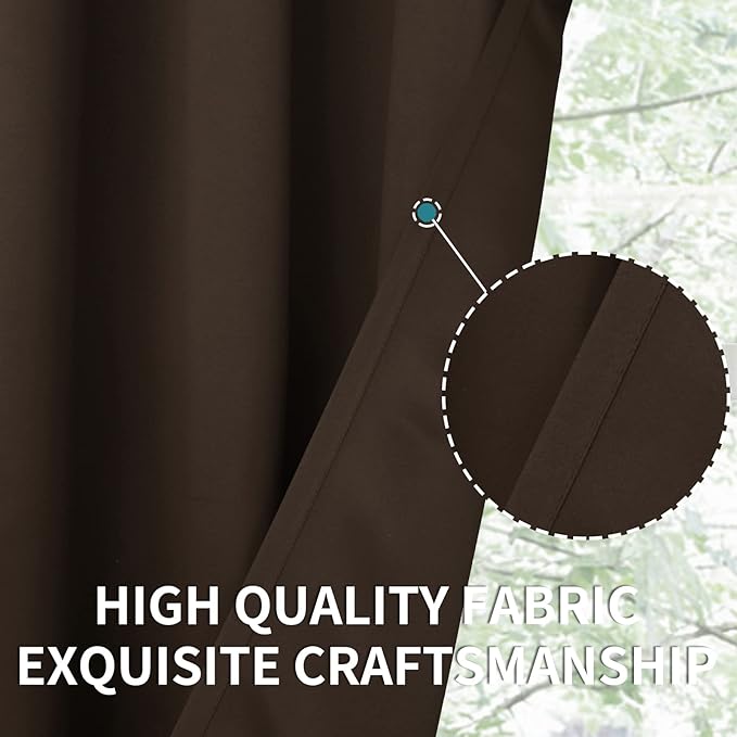 BGment Blackout Curtains for Bedroom - Grommet Thermal Insulated Room Darkening Curtains for Living Room, Set of 2 Panels (70 x 84 Inch, Brown)