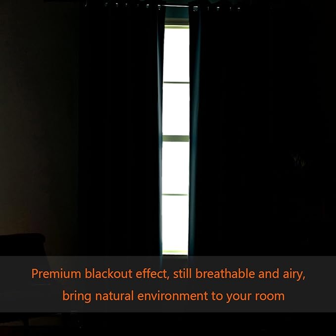 H.VERSAILTEX Blackout Patio Curtains 100 x 96 Inches for Sliding Door Extral Wide Blackout Curtain Panels Thermal Insulated Room Divider - Grommet Top, 8' Tall by 8.5' Wide - Jet Black