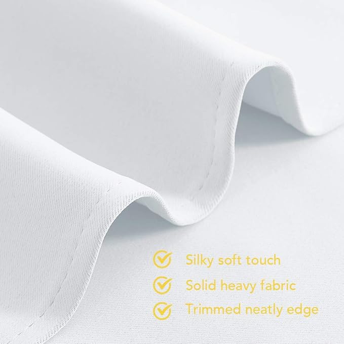 NICETOWN Draperies Curtains Panels, Blocking Out 50% Sunlight Window Treatment Curtains, Grommet Top Small Window Drapes for Bedroom (2 Panels, 70 by 54, White)