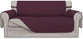 Easy-Going Sofa Slipcover Reversible Loveseat Sofa Cover Couch Cover for 2 Cushion Couch Furniture Protector with Elastic Straps for Pets Kids Dog Cat (Oversized Loveseat, Wine/Beige)