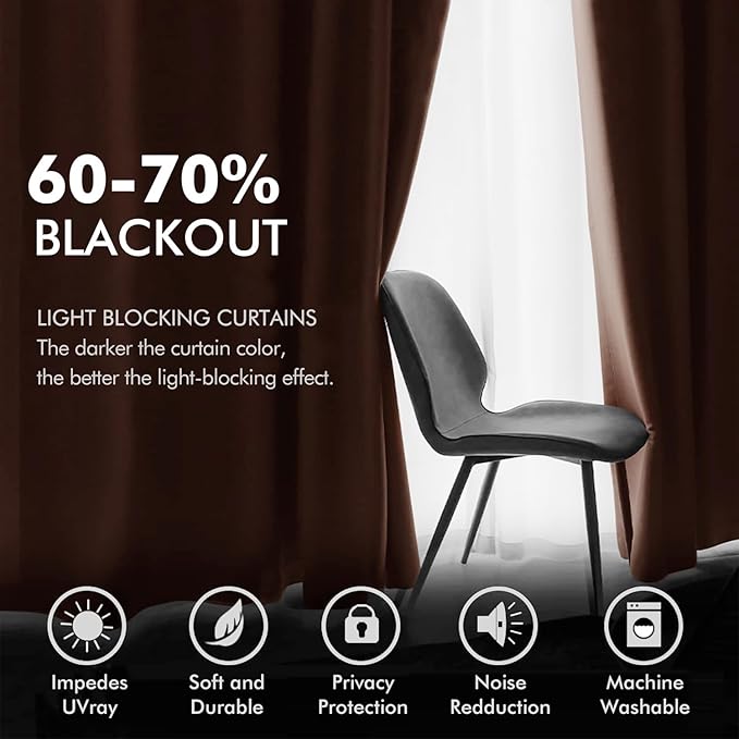 MIULEE Elegant Velvet Curtains Dusty Rose Pink Grommet Curtains Thermal Insulated Soundproof Room Darkening Blackout Curtains/Drapes for Girls & Ladys Living Room/Bedroom Decor 52 x 90 Inch 2 Panels