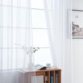 SpaceDresser Basic Rod Pocket Sheer Voile Window Curtain Panels White 1 Pair 2 Panels 60 Width 108 Inch Long for Kitchen Bedroom Children Living Room Yard（White，60Wx 108L）