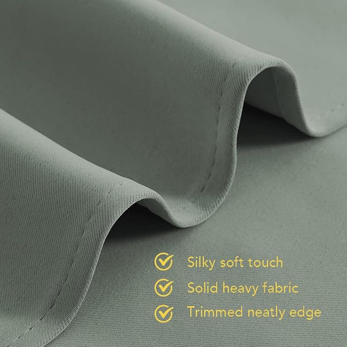 NICETOWN Modern Blackout Curtains Noise Reducing, Thermal Insulated and Privacy Room Darkening Drape Panels for Boy's Guest Room Door Small Short Window (Sage Green, 2 Panels, W42 x L45 -Inch)