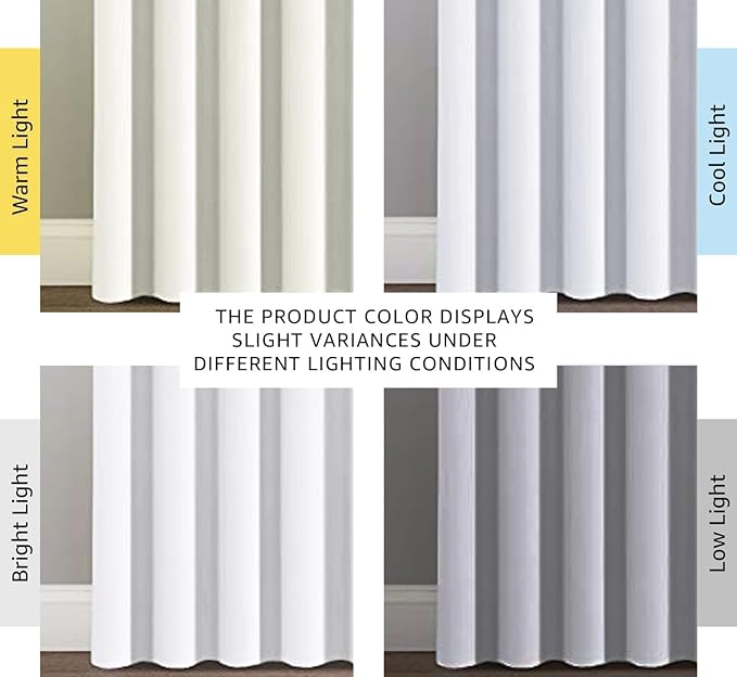 H.VERSAILTEX White Curtains for Sliding Glass Door Room Divider Curtains Noise Reduce Barrier Privacy Curtain Panel Portable Window Screen Sliding Partition, W120 x L96 inches/8' Tall by 10' Wide