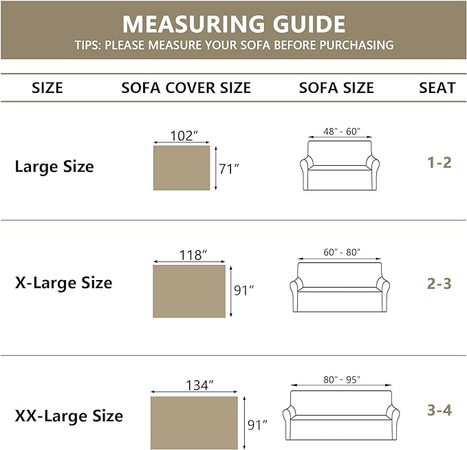 MYSKY HOME Chenille Sofa Slipcovers Sage Green Sofa Covers with Tassel Edge L Shaped Sectional Couch Covers for 3 Cushion Couch, Washable Thick Durable Furniture Protector for Dogs Kids 91"x 134"