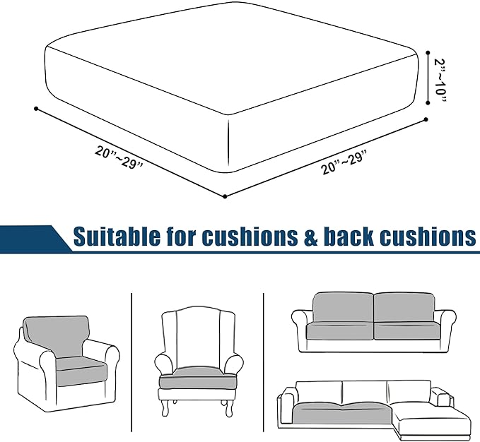 Water Repellent Sofa Couch Cushion Covers Sofa Seat Slipcover, Armchair Furniture Protector for Camper, Soft Flexibility Chair Cushion Cover, Christmas Decor (Small, Wine)