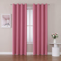 ChrisDowa Grommet Room Darkening Curtains for Bedroom and Living Room - 2 Panels Set Thermal Insulated Blackout Curtains (Pink, 52W x 95L)
