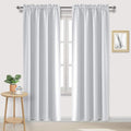DWCN White Curtains for Living Room Thermal Insulated, Energy Saving & Noise Reducing Bedroom Curtains, White, W 70x L 84 Inch, Set of 2 Rod Pocket Curtain Panels