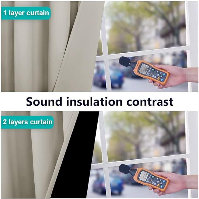 NICETOWN 100% Blackout Window Curtain Panels, Full Light Blocking Drapes with Black Liner for Nursery, 72-inch Drop Thermal Insulated Draperies (Natural, 2 Pieces, 70-inch Wide Per Panel)